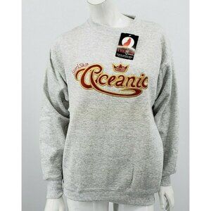 Vintage Deadstock Star Ship Oceanic Sweatshirt M Grey Embroidered Cruise Ship